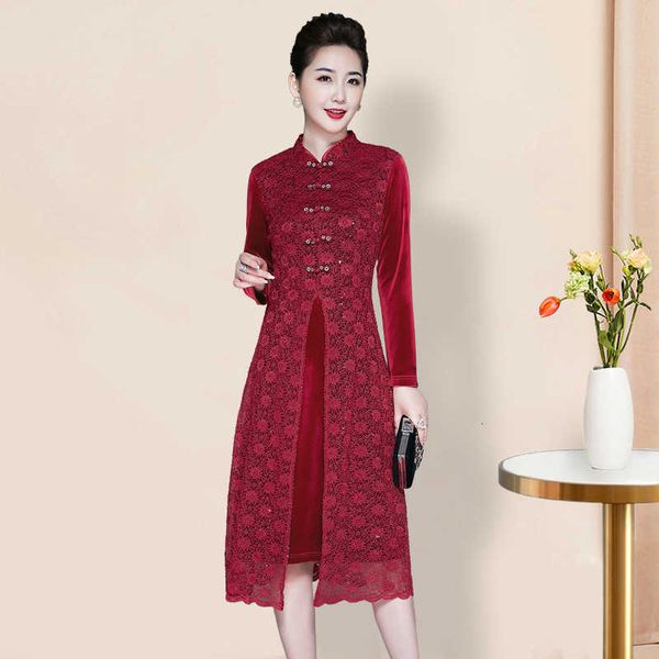 

luxury party evening dress 2021 spring autumn middle-aged and elderly women's cloth high-grade temperament banquet, White;pink