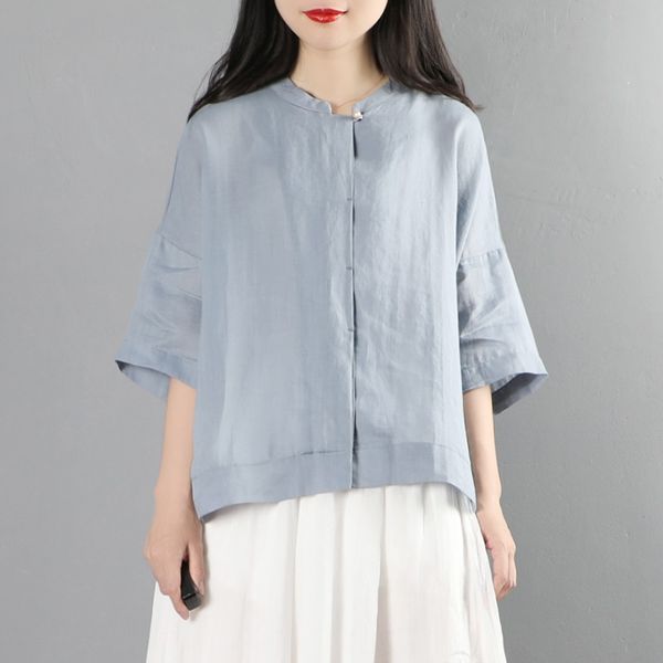 

summer chinese traditional clothing women classic cotton tang suit qipao shirts hanfu linen ethnic vintage chinese 12201, Red