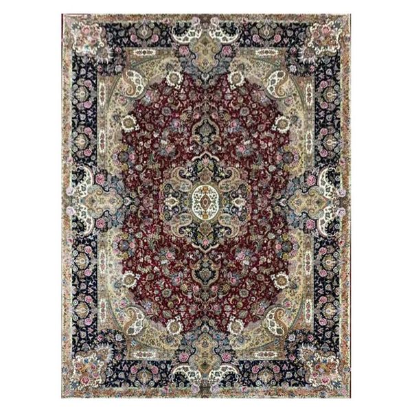 

carpets 9'x12' hand knotted red persian silk weave oriental area rug