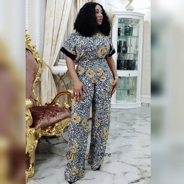 

women's blouses & shirts african woman suit digital printing decoration polyester material loose plus size fashion folk style 2 pc, White