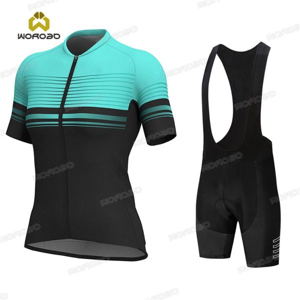 

racing sets summer 2021 woman short cycling jersey set mtb road bicycle clothing breathable mountain bike clothes quick-dry, Black;blue