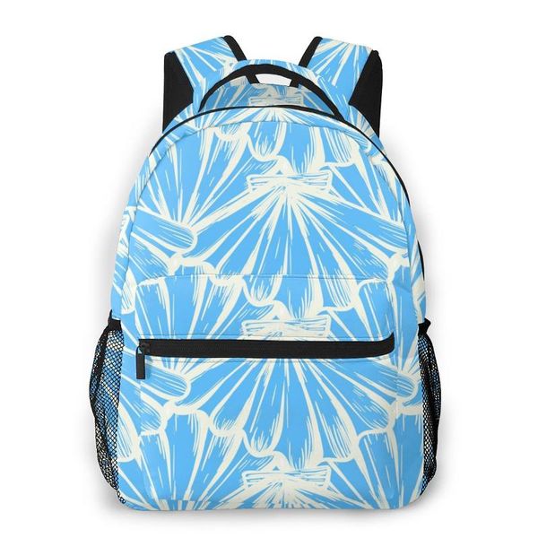 

backpack fashion student bags travel bag aqua shells nautical print