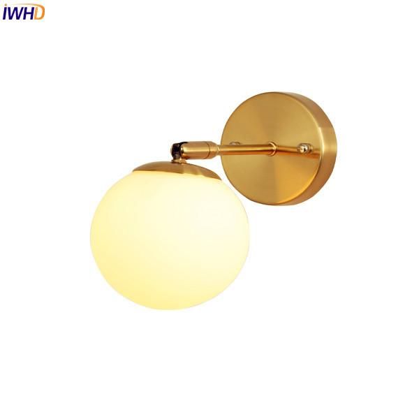 

wall lamp iwhd nordic glass ball led light bathroom mirror beside brass copper lights fixtures wandlampen arandelas