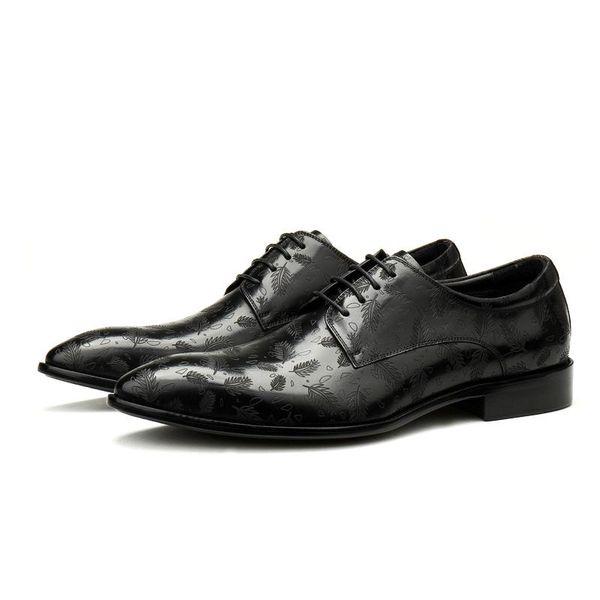 

large size eur45 black business dress shoes genuine leather wedding mens formal