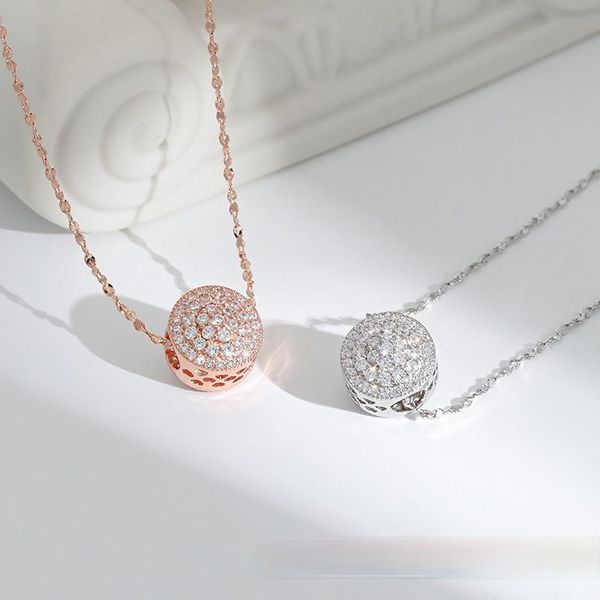 

opal diy accessories sparkle eye-catching, simple and fashionable mosang diamond round star transfer bead necklace, Silver