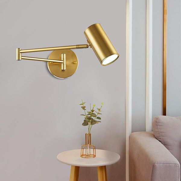 

wall lamp led copper art double rocker sconce light modern minimalist creative bedroom bedside study living room el bra