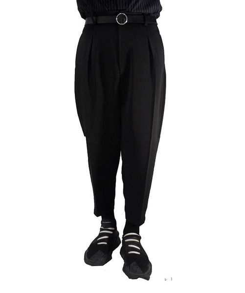 

men's pants fashion casual harem women loose spring summer pantalon ol suit high waist trousers capris sashes, Black
