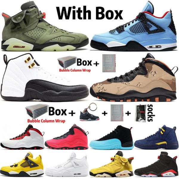 

4s travis scots 6 6s unc black cat mens basketball shoes 10 10s desert camo 12 12s taxi mens trainers sneakersydt0