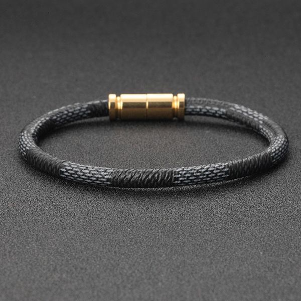 

70%off stainless steel leather bracelet for men and women pc0i, Black
