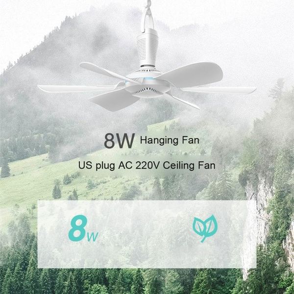 

electric fans r9ud ac 220v 8w 6 leaves ceiling fan 16.5inch silent household bedroom hanging for school dorm room dormitory us plug