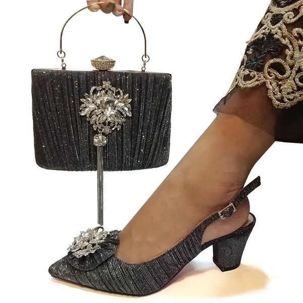 

dress shoes woman italian and bags set decorated with rhinestone sales in women matching bag slip on for, Black