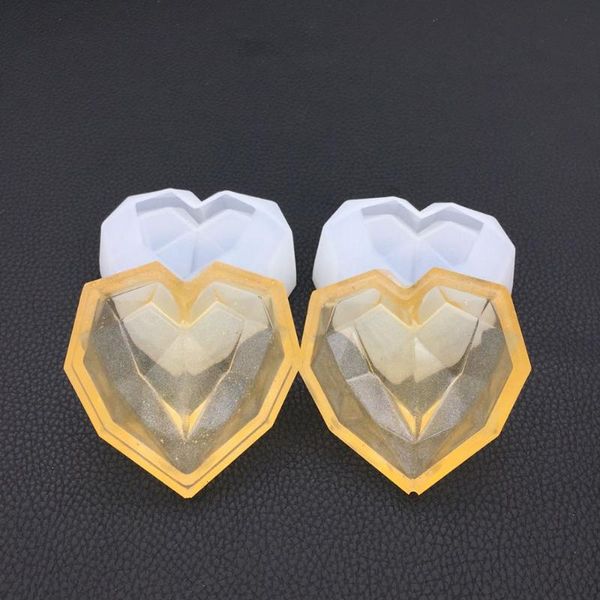 

diamond love heart shape sponge cakes mousse pastry dessert mould silicone molds cake tools