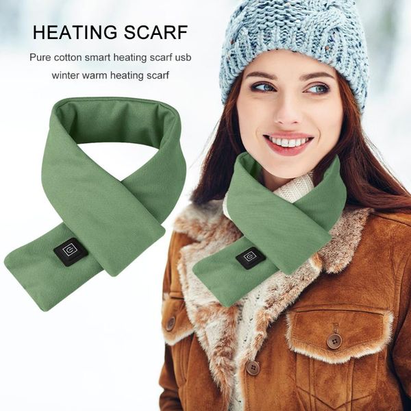 

rechargeable neck guard electric heated scarves cotton smart heating scarf couple neckerchief plush collar cycling caps & masks, Black