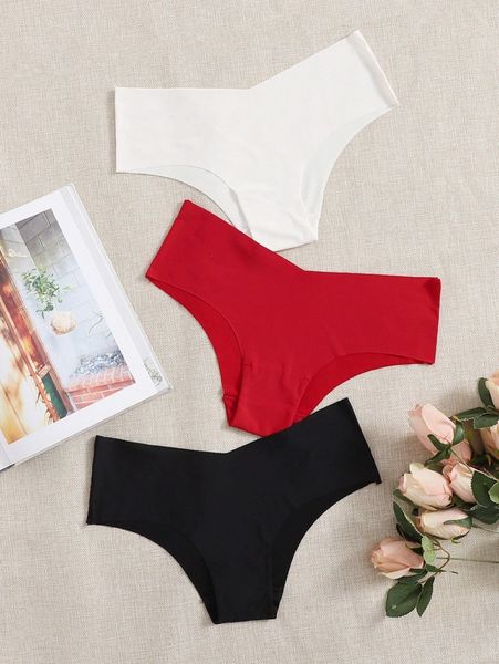

3pack plus seamless panty set 67ik#, Black;white