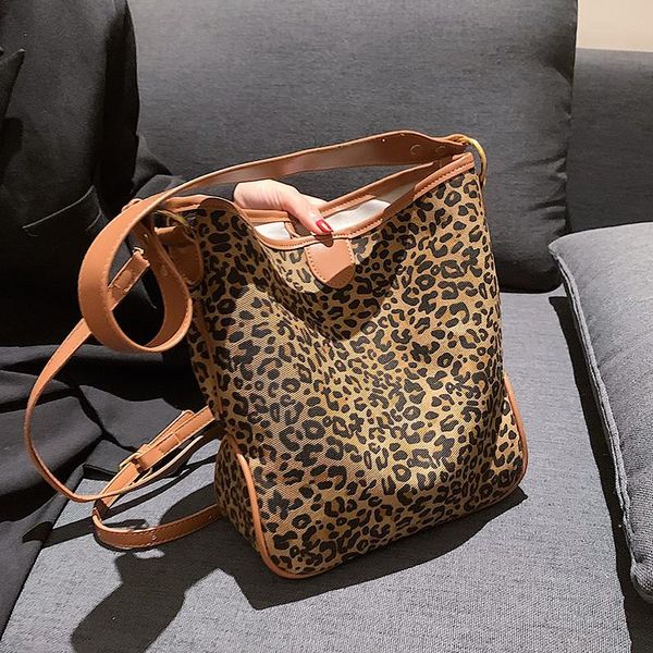 

evening bags vintage leopard bucket crossbody for women travel shoulder female brand trending pu leather ladies purses and handbags