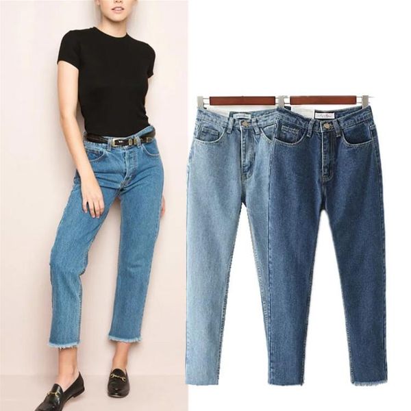 

women's jeans high waist hairs trousers autumn cowboy harem pants, Blue
