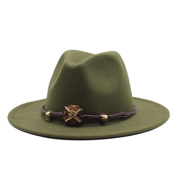 

berets women men wide brim wool felt jazz fedora hats panama style cowboy trilby party formal dress hat large size yellow white 19, Blue;gray
