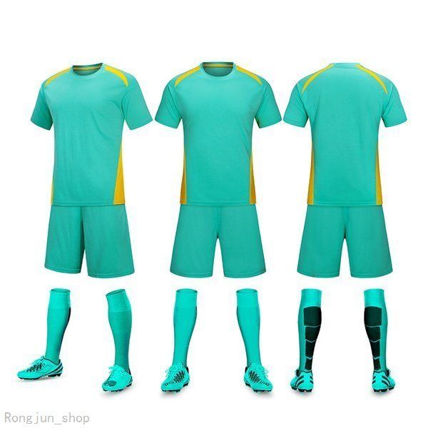 

20 21 short sleeve children's light board soccer sets jerseys football suit boys and girls' class team training dragon boat unifo, Black