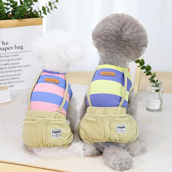 

dog apparel pet clothing striped clothes for jumpsuits costume rompers poodle dogs cute small spring summer colorful boy ropa para perro