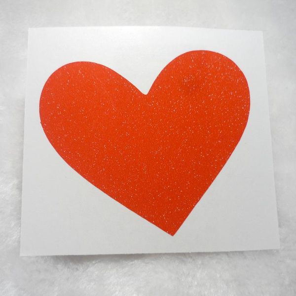 

9x7.8cm red glitter large heart stickers seals gift wrap