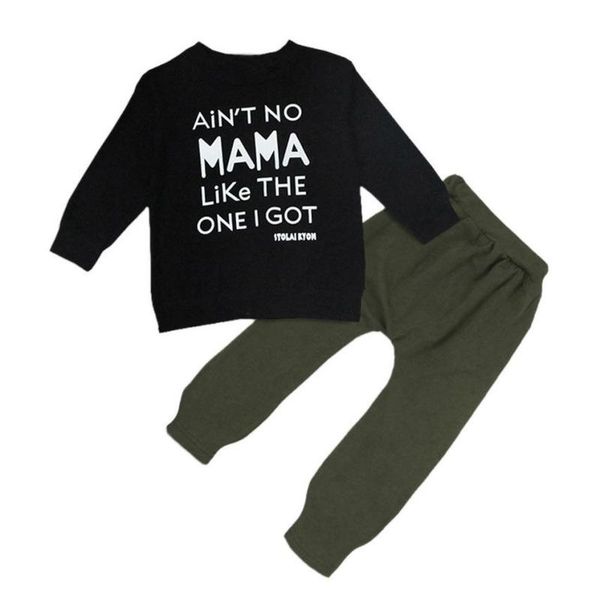 

clothing sets baby kids set clothes long sleeve letter print t-shirt +pants outfits, White