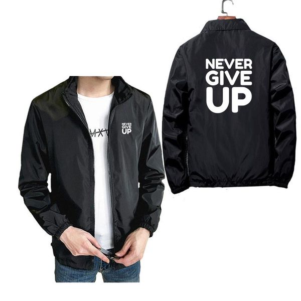 

men's jackets you'll never walk alone men coat give up print zipper jacket man spring windbreaker male oversized harajuku streetwe, Black;brown