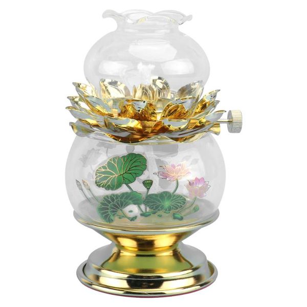 

1pc lotus shaped lamp colorful decor buddha light decoration temple candles