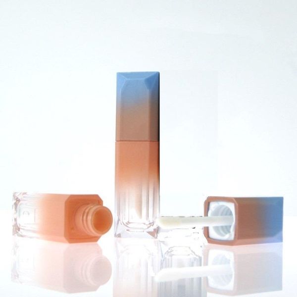 

storage bottles & jars empty 5ml lip gloss tubes with wand gradient pink and blue square black packaging lipgloss containers 10/30/50pcs