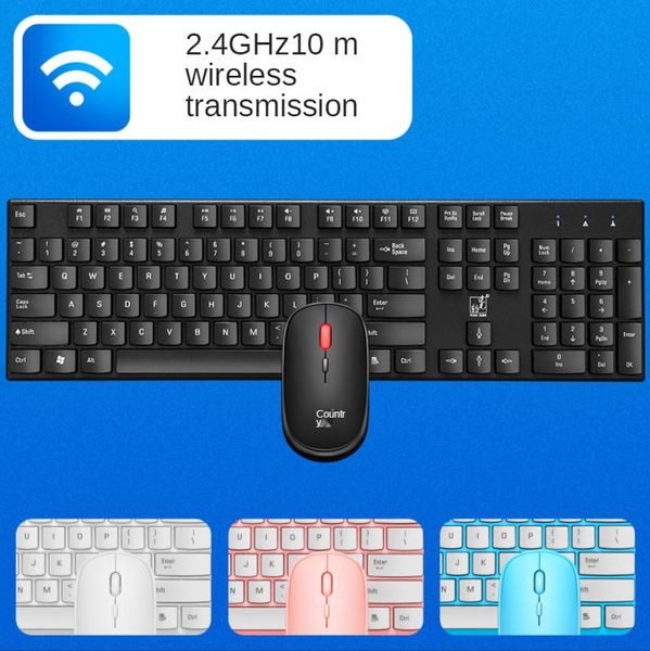 

wireless keyboard mouse combo slim ergonomic multimedia 104 keys 10m workable range for pc computer business office combos
