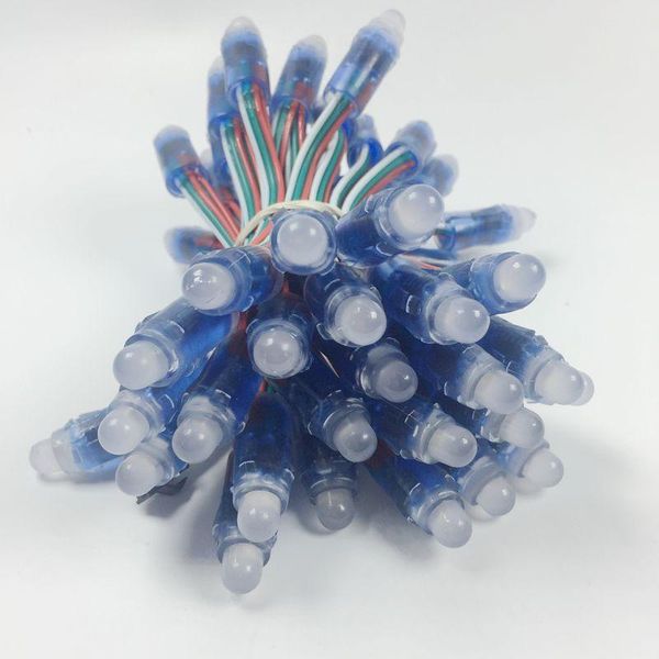 

100pcs dc5v/dc12v 12mm ws2811 ic rgb led module string digital full color 3pin jst pixel light waterproof ip68 wholesale modules