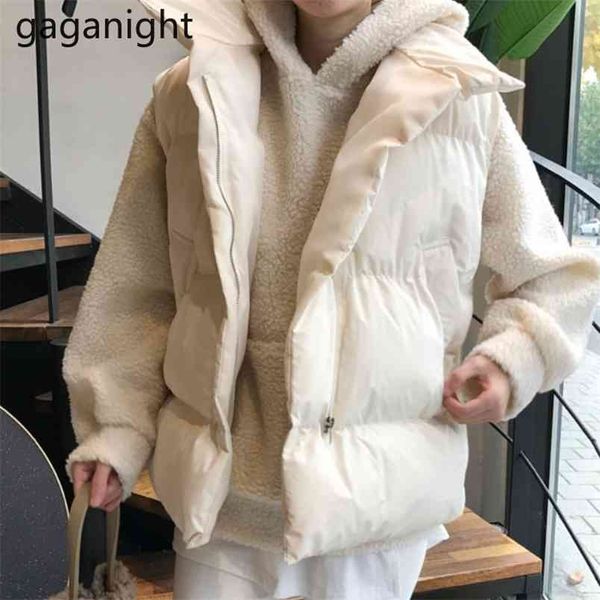 

fashion women winter warm vest solid casual loose outwear chic korean thick vests tank camis ropa mujers 210601, White