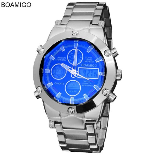 

wristwatches boamigo men military sports watches man's alloy led digital male waterproof reloj hombre, Slivery;brown