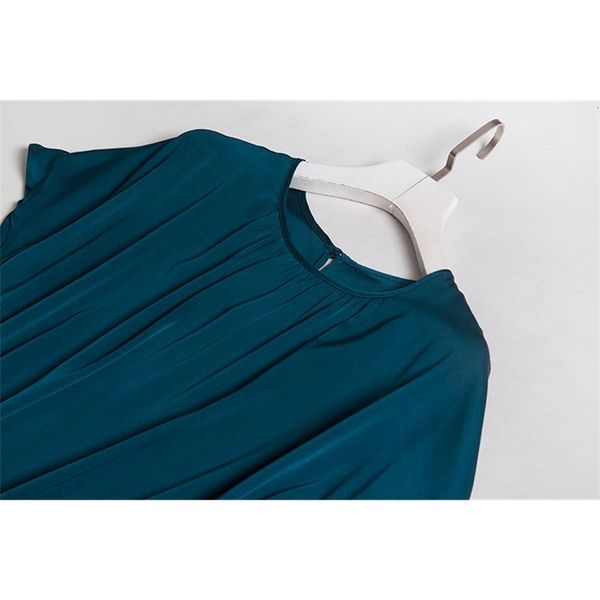 

t shirts elegant women's silk double-sided solid color satin short-sleeved t-shirt women, White