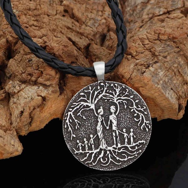 

popular new viking culture life tree family men's necklace, Silver