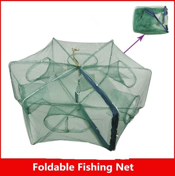

fishing accessories small folded net 6/8/12 hole folding portable automatic shrimp trap fish minnow crab baits cast mesh pesca