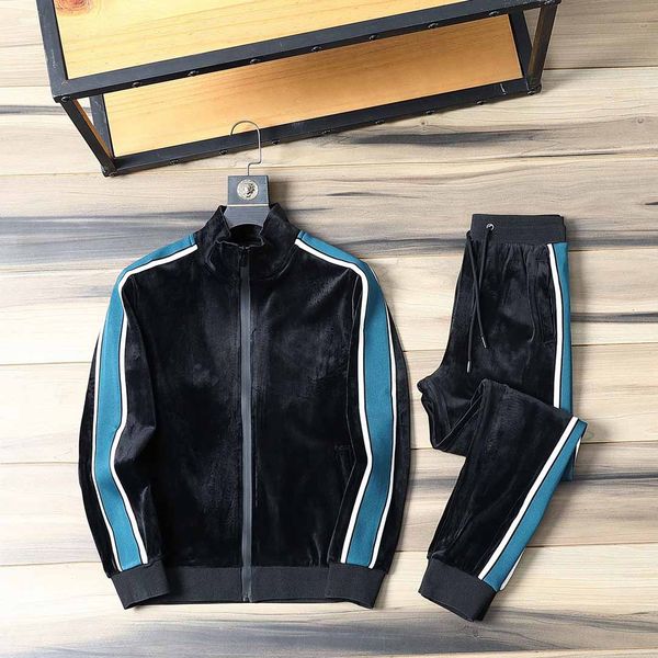 

2022 mens womens tracksuits sweatshirts suits men track sweat suit coats retro casual with striped side webbing necessary in autumn and wint, Gray