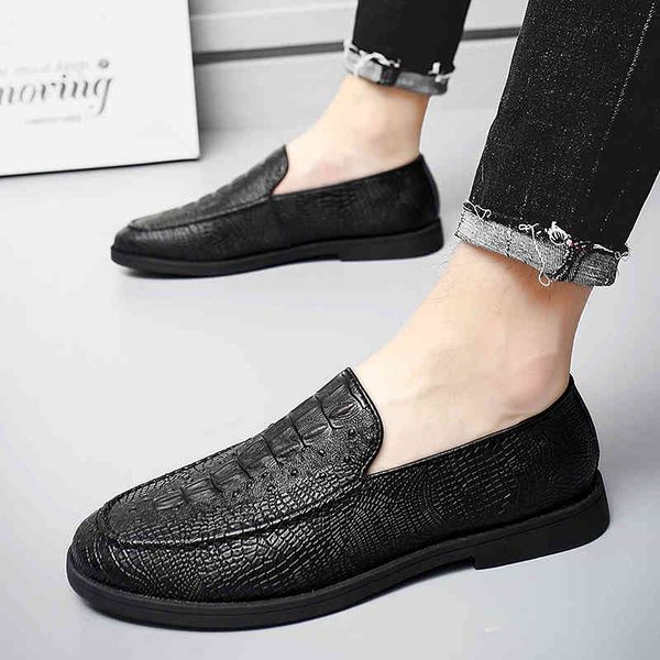 

dress shoes mens loafers genuine leather moccasins casual comfortable dress formal business for flats driving 7fxk, Black