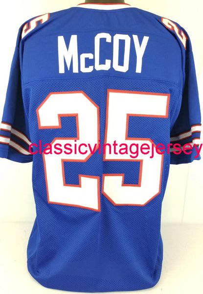 Мужские женщины молодежь Lesean McCoy Custom Sewn Blue Football Jersey XS-5XL 6xl