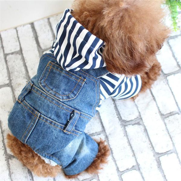 

cute pet clothes for small and medium dog cloth four feet cowboy clothing hooded jacket supplies(blue) apparel