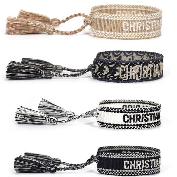 

charm bracelets adjustable woven friendship bracelet for women men 2021 vintage braided embroidery tassel wholesale jewelry, Golden;silver