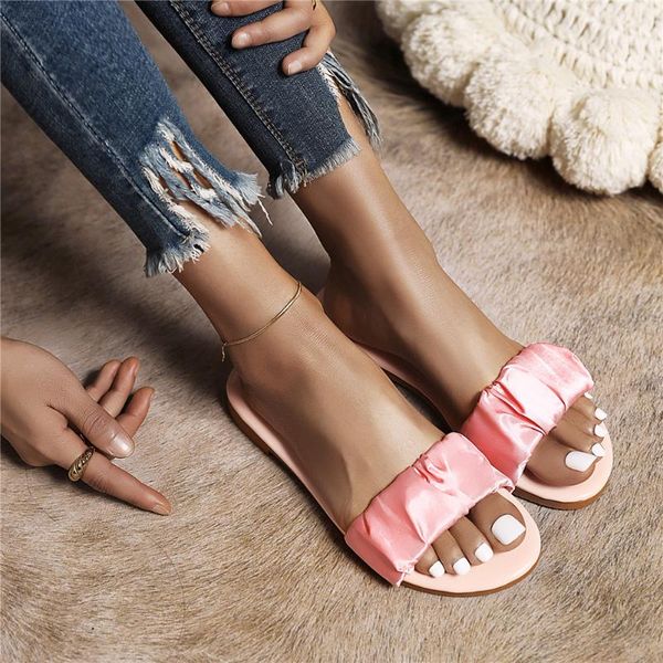 

slippers lapolaka slides flat heel mules pink shoes shallow summer leisure comfortable 2021 women fashion slipper beach, Black