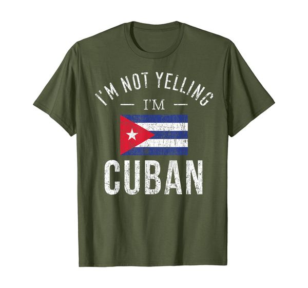 

funny i'm not yelling i'm cuban t-shirt, White;black