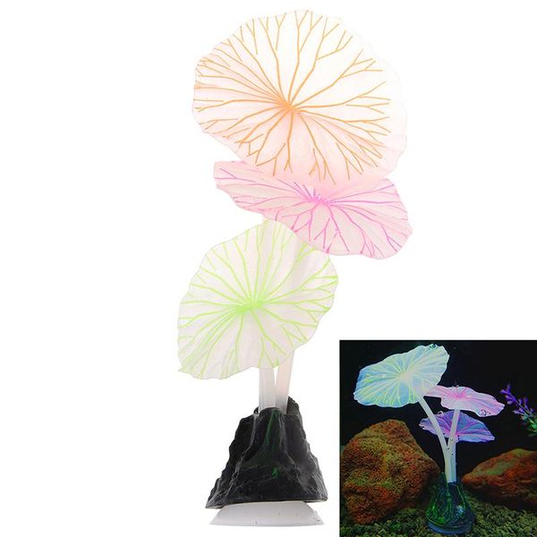 

fluorescent artificial coral reef glowing lotus leaf mushroom luminous stones aquariums fish tank decor accessories decorations