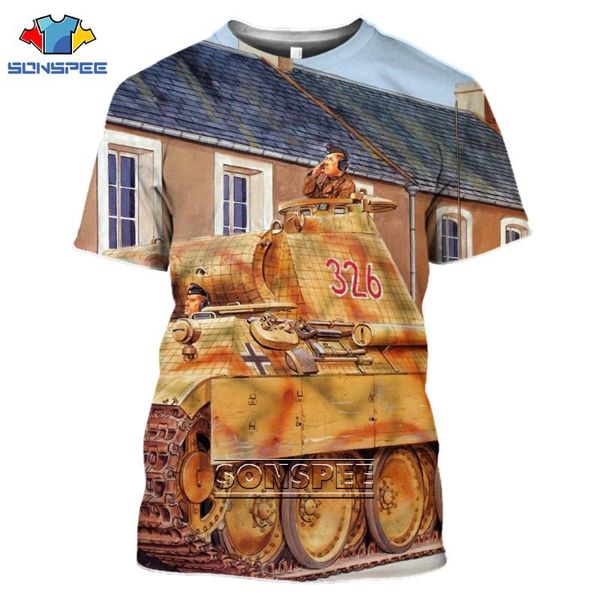 

men's t-shirts sonspee tank engine movement armored car men women 3d print t-shirt summer hiphop harajuku cool soft short sleeve o-neck, White;black