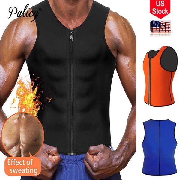 

men's body shapers palicy neoprene shaper s-3xl vest tank shapewear tummy control trainer girdle belt male fajas top, Black;brown