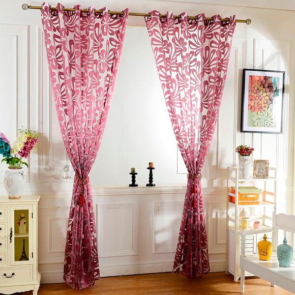 

curtain & drapes 2021 window tulle curtains 3d sheer for living room butterfly fringe string terylene spring 1pc