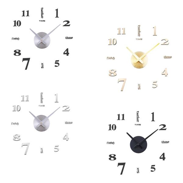 

wall clocks 3d sticker clock large modern oversized home dining room el coffee shop bathroom decoration ornaments