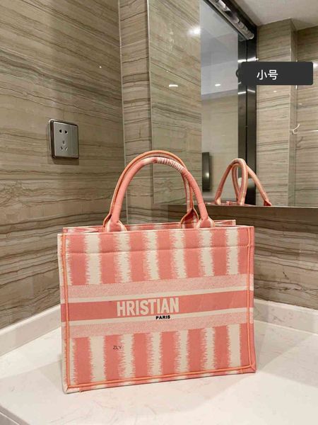 

striped pink black shopping bag seasonal limited design fashionable female style street shoulder zly bags