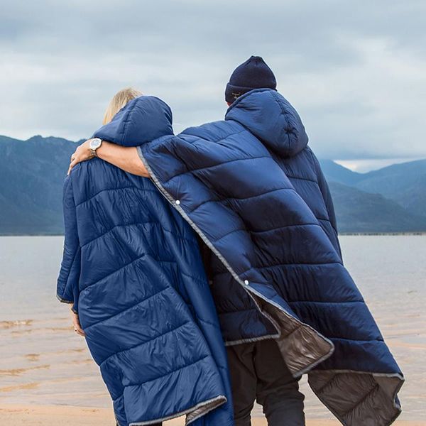 

waterproof sleeping bag cloak winter camping honcho poncho lazy quilt travel blanket warm jacket for men women bags