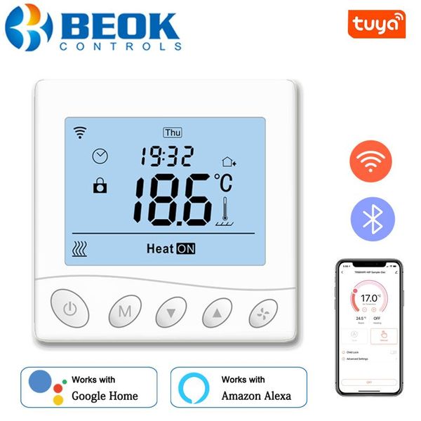 

smart home control beok wifi thermostat for gas boiler temperature controller regulator programmable compatible with alexa google